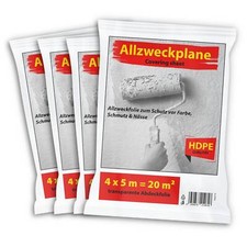 4x5m transparente Allzweckplane | Maler Abdeckfolie | Staubschutzfolie Baufolie