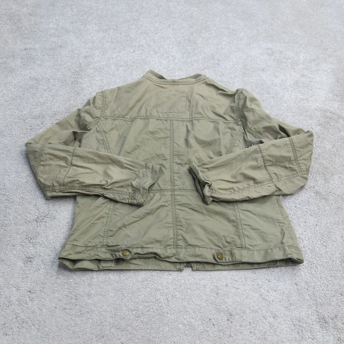 Michael Kors Jacket Womens 8P Green Quilted Full Zip Up Long Sleeve Pockets