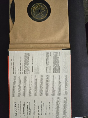 Al Jolson Souvenir Album Decca Records A-575 10” 78 rpm 4 Discs 1947 - Picture 2 of 12