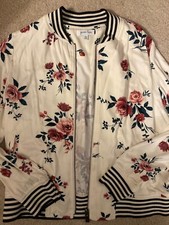 Women's Grace & Lace White Floral Jacket Coat-xs