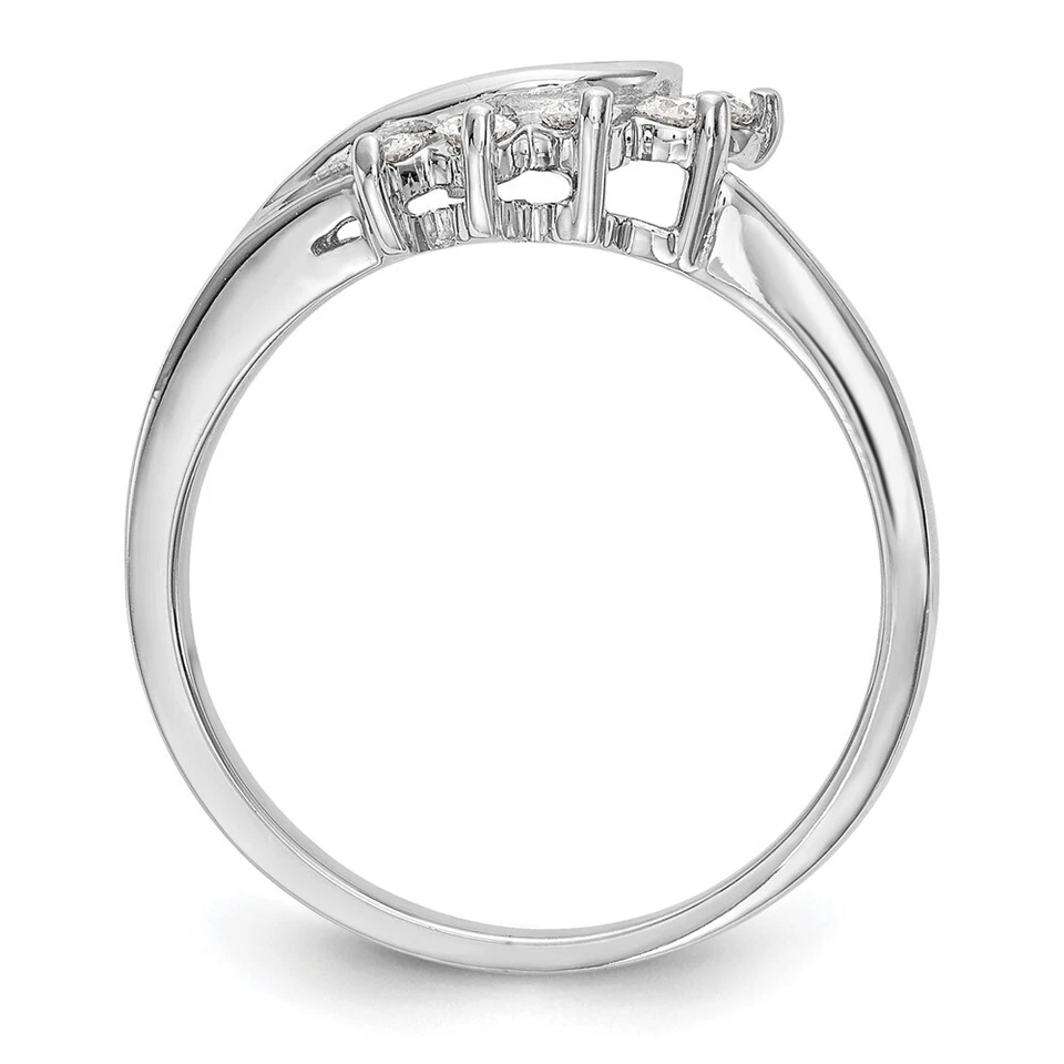 Anillo envolvente de diamantes cultivados en laboratorio de oro blanco de 14K para mujer talla 7 Foto 2 de 4