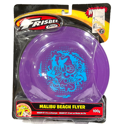 Wham-O Frisbee Disc Malibu Beach Flyer 100 grams Purple #4505 wave surfers hawai