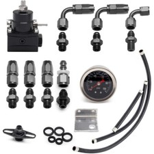 Universal Adjustable Fuel Pressure Regulator Kit 100psi Guage An6 Fitting Black Universal Adjustable Fuel Pressure Regulator Kit 100psi Guage An6 Fitting Black