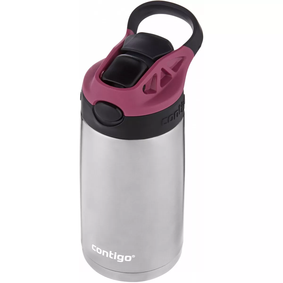 Contigo Kids Stainless Steel Water Bottle with Redesigned Autospout Straw, 13 oz, Blueberry & Green Apple