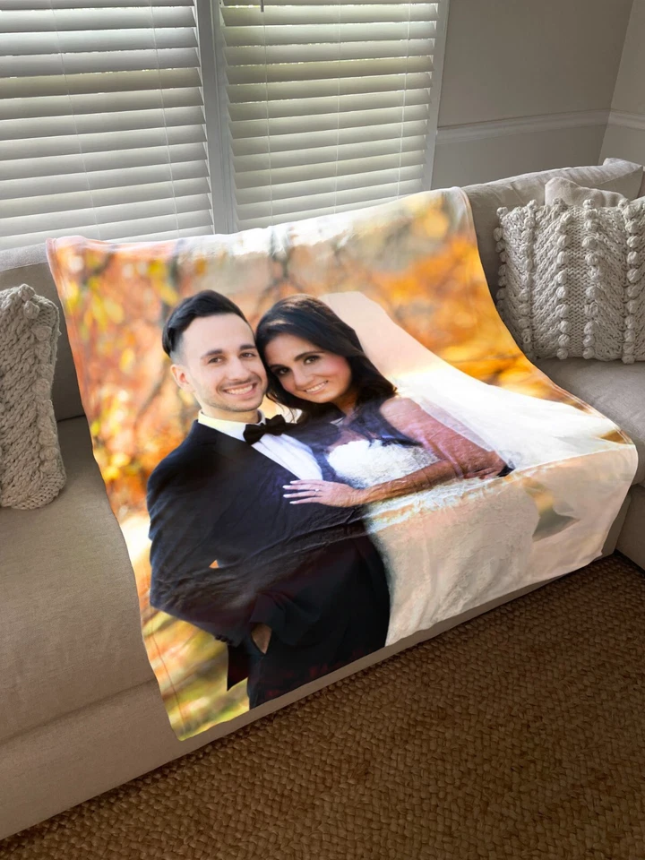 Personalized Custom Fleece Blanket With Photo - Family Picture Memorial Blanket - Image 3 of 4