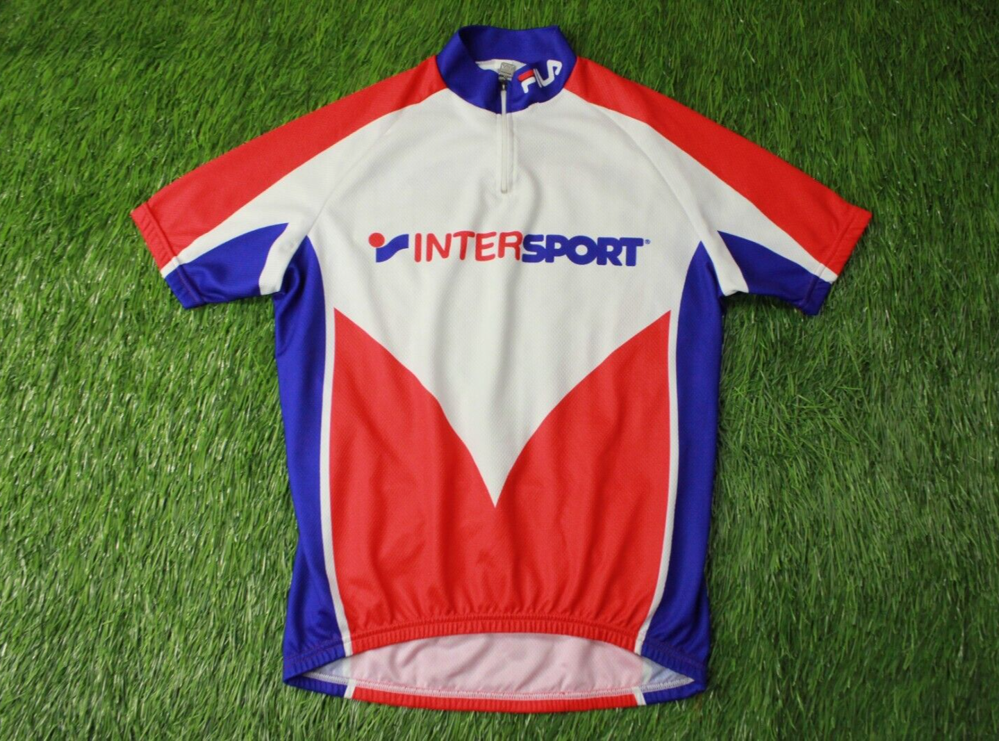 CAMICIA RARA CICLISMO MANICHE CORTE JERSEY MAGLIA INTERSPORT FILA ORIGINALE TAGLIA 4