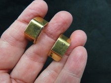 Vintage-Gold Tone Octagon Hoop Pierced Earrings