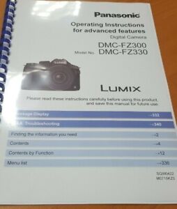 PANASONIC DMC-FZ300/FZ330 FULL USER MANUAL INSTRUCTIONS PRINTED 363