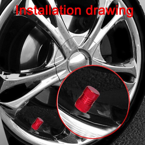 4pcs Red Car Tyre Valve Alloy Dust Caps Cover Bike Van Motorbike Metal Universal - Picture 10 of 12