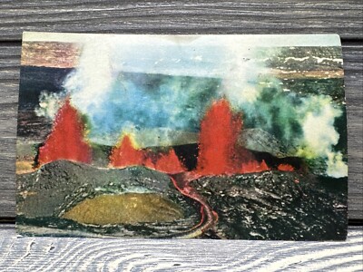 Vintage Postcard Eruption Of Mauna Loa Volcano Hawaii National Park 