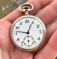 Seikosha Silver 900 1910-1917s Vintage Pocket Watch Works 46 Hours 