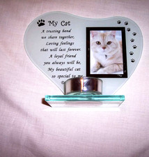Cat Memorials Cat Photo Frame Candle Holder Plaque with Heartfelt Message My Cat