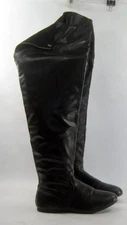 FLAT BACK ZIP Black Round Toe Over Knee Boots Women Size   8