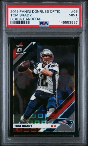 2019 Donruss Optic Tom Brady Black Pandora PRIZM 18/25 PSA 9