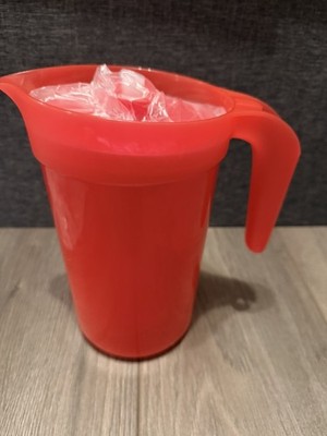   NEW Tupperware Pitcher 2 Quart RED with Removable Beverage Infuser!