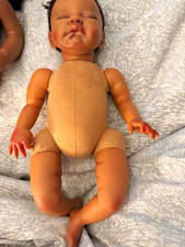 Baby Doll Medium Complexion Black Straight Hair Vinyl Limbs Soft Cloth Body