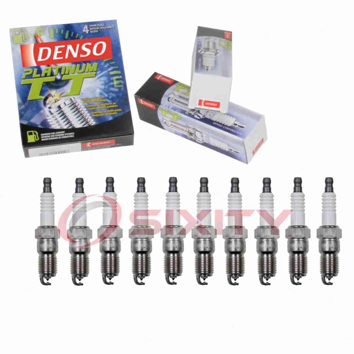 10 pc Denso Platinum TT Spark Plugs for 2010-2016 Ford E-350 Super Duty 6.8L sf