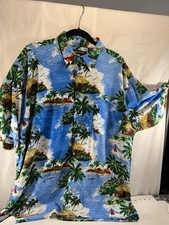 Puritan Men's Hawaiian Shirt L 100 Rayon Vintage Island Print
