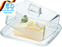 Kadax Butterdose Aus Glas, Rechteckige Butterglocke, Klare Butterschale Mit Deck