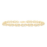 925 Gelb Vergoldet Diamant 5Mm Wirbelnd Unendlichkeit Tennis Armband 1/3 Karat