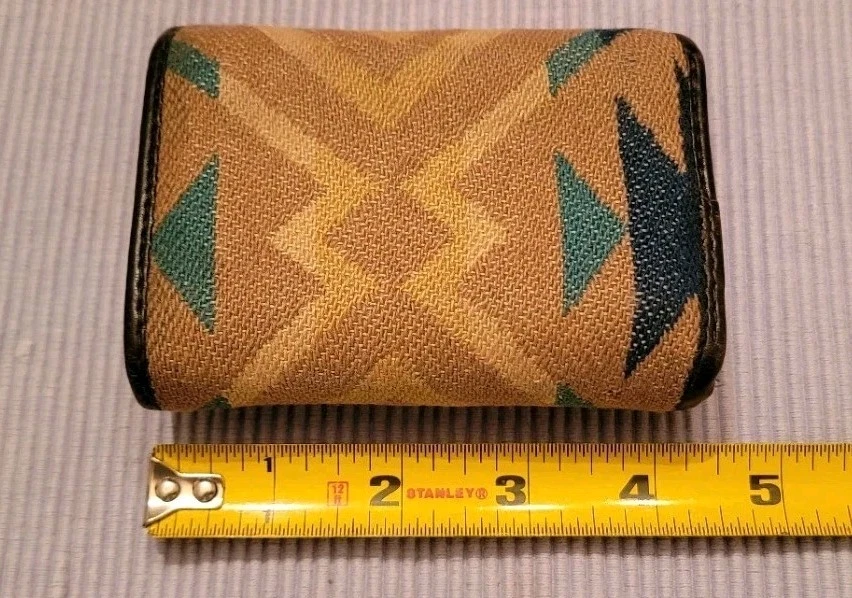 Cartera Pendleton Diseño Suroeste Lana Roja Triple Pliegue Moneda Cremallera Cheques Libro USADA Foto 2 de 4