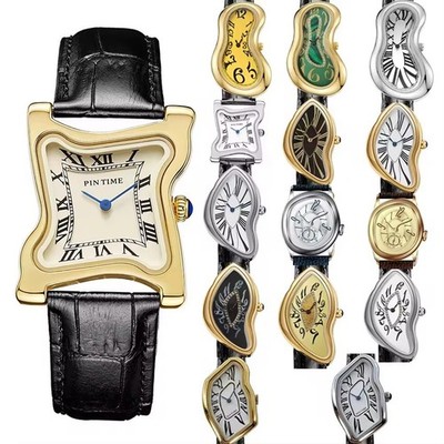 Vintage Surreal Melting Watch Unisex Quartz Wrist Watch Leather Strap Fashion...