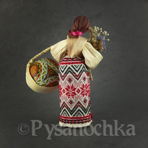 CONJUNTO Muñecas Pollo Pysanka + Cáscara de Maíz Hechas a Mano por artista de Ucrania - Imagen 6 de 12