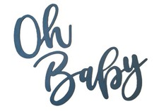   "OH BABY" Laser Cut Baby Shower Sign for Photo Wall/Backdrop Decor, Birch Wood