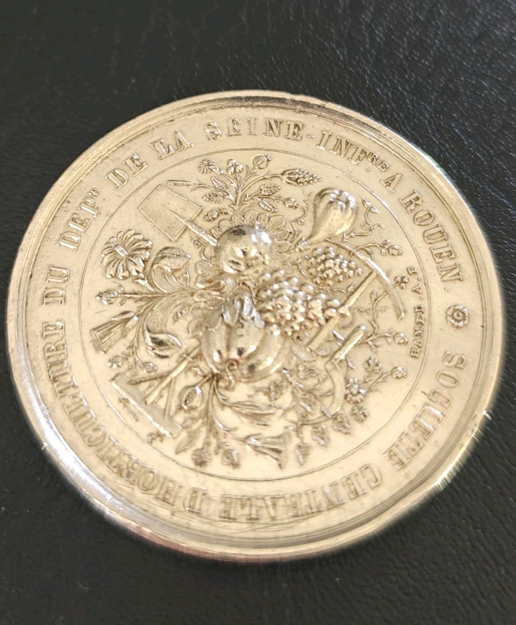 Solid Silver Medal Horticultural School of Rouen SPL 