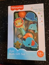 Fisher Price 8 Piece Bath Water Fun Fishing Set Bath Toy Lotion Body Wash NEW