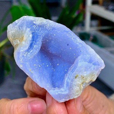 94G Natural Blue striped agate geode Crystal Mineral Specimens healing A965
