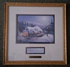 THOMAS KINKADE "PEACE ON EARTH" Framed/Mat COLLECTORS 1996 Certificate Authentic — photo 1