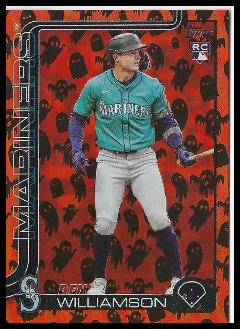 2025 Topps Update #US130 Ben Williamson Holiday Ghost RC Seattle Mariners