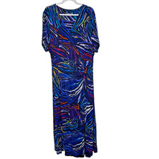 Soft Surroundings Mariyaba Maxi Dress Womens Sz 2X Colorful Ruched Jersey Knit