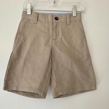 Janie and Jack Shorts Linen Cotton Adjustable Waist Pockets Khaki Boys Size 4