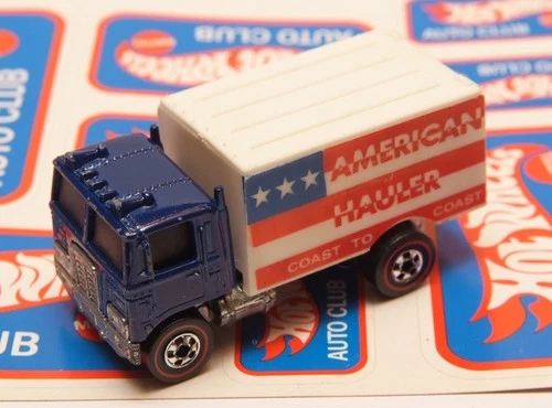 G49 Mattel Hot Wheels Redline Flying Colors Blue American Hauler Semi Truck