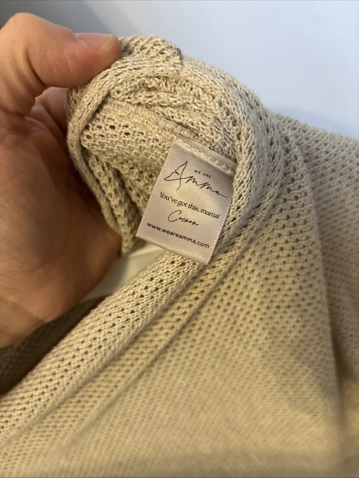 Cubierta de enfermería We Are Amma beige tostado tejido gofre cocoon OS Foto 4 de 4