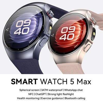 Smart Watch 5 Max GPS NFC AI ChatGPT, 1.5'' HD 3ATM Waterproof Fitness Tracker