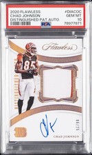 2020 PANINI FLAWLESS DISTINGUISHED GU PATCH AUTO GOLD CHAD JOHNSON /25 PSA 10
