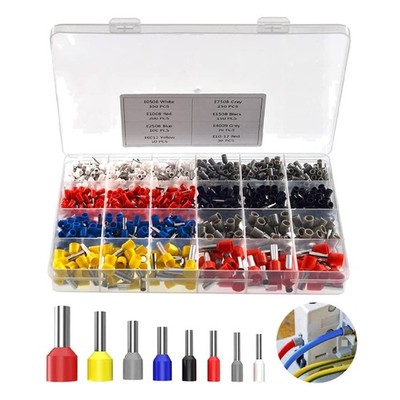 Kabelschuh Set, 1150 Stück, Crimp, Nylon-Isolierung, AWG 7-28, Leitungssicherung