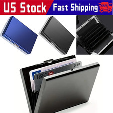 RFID Blocking Credit Card ID Holder Slim Money Men Travel Wallet Stainless Steel