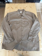 Dickies Men's Long Sleeve Twill Work Shirt, Desert Sand Khaki, Size 2XLT