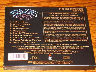 EAGLES ~ THEIR GREATEST HITS ~ DCC 24 KARAT GOLD CD | eBay