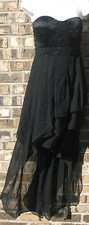 NWOT genuine HAILEY LOGAN black Strapless asymmetrical Chiffon dress, size 3/4