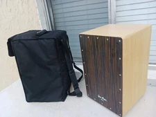 Gon Bops Fiesta Cajon Walnut with backpack carrying bag