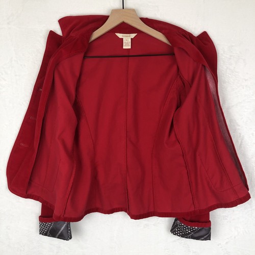 Blazer SUNDANCE 100% cotone velluto taglia 4 rosso polsino a contatto preppy vacanza accademica - Foto 3 di 13