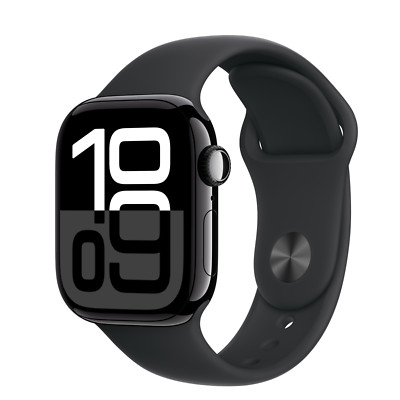 Apple Watch S10 46mm Diamantschwarz Sportarmband M/L MWWQ3QF/A Händler mit MwSt.