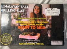 NEW Cooking Block Himalayan Pink Salt Grilling Slab 12x8. Stainless steel Holder