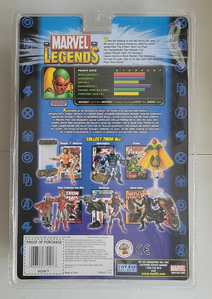 NOVO BONECO DE AÇÃO MARVEL LEGENDS SÉRIE 7 VISION COM QUADRINHOS DE 32 PÁGINAS! C63 - Imagem 2 de 2