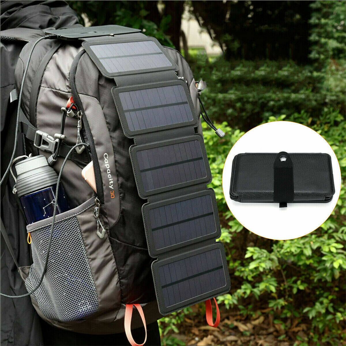 Portable Solar Power Charger Foldable Camping Hiking Cell Phone Charging Panel